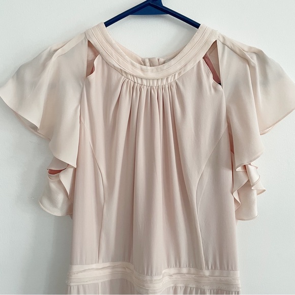 NWOT Altuzarra Claudette Light  Pink Silk Flared Short Sleeve Dress size 4 - Picture 7 of 16